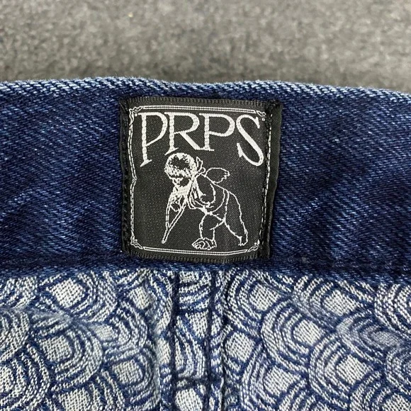 PRPS Demon Fit Moto Jeans Distressed Zippers Dark Wash‎ Denim Mens Sz 32 EUC